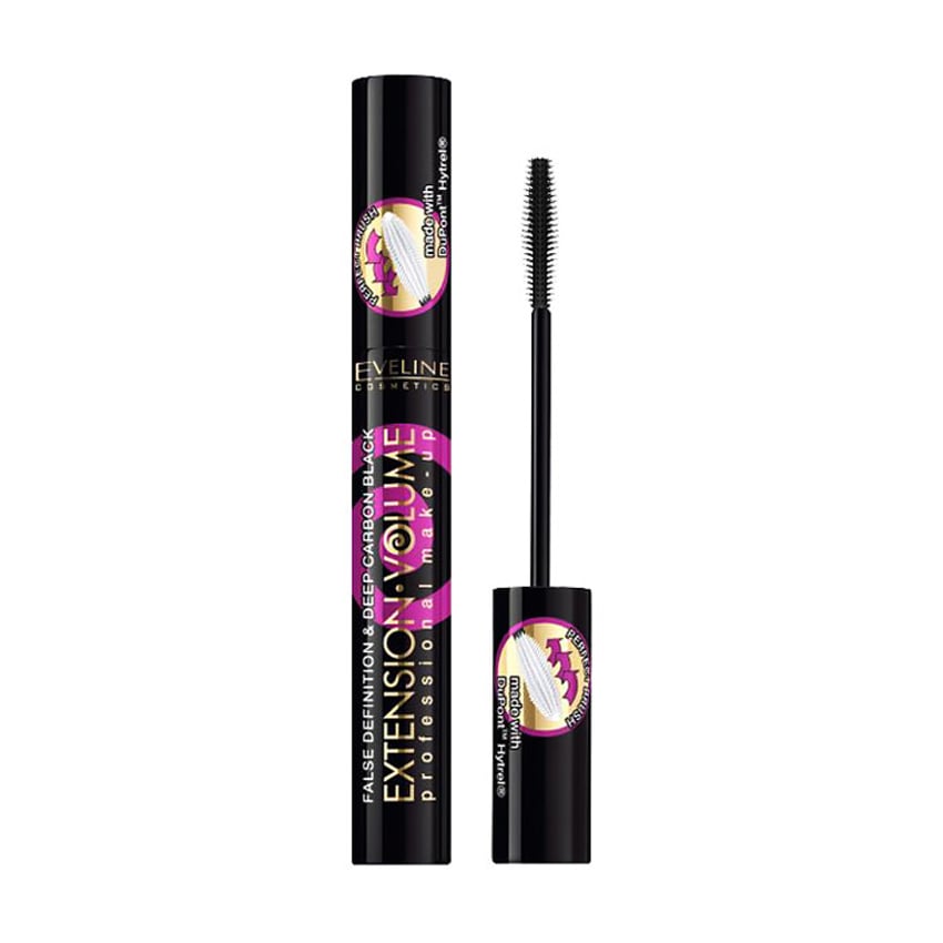 Туш для вій Eveline Cosmetics Extension Volume Professional Make-Up Екстремальний об'єм і подовження, Black, 10 мл